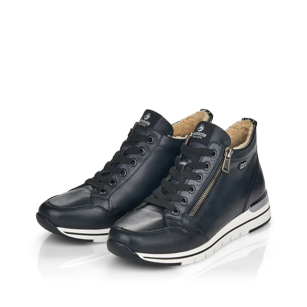 Remonte Ladies Trainer Boots Navy Blue Laced Zip R6770-14 sale