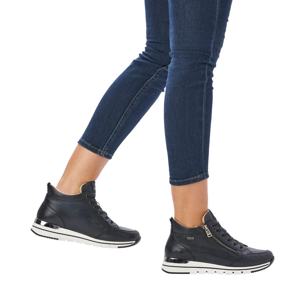 Remonte Ladies Trainer Boots Navy Blue Laced Zip R6770-14 sale