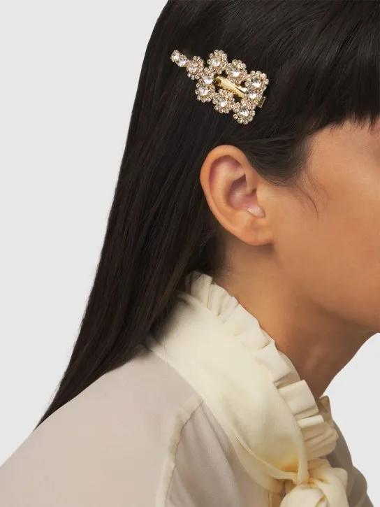 Roger Vivier   Flower hair clip w/ crystal details 
