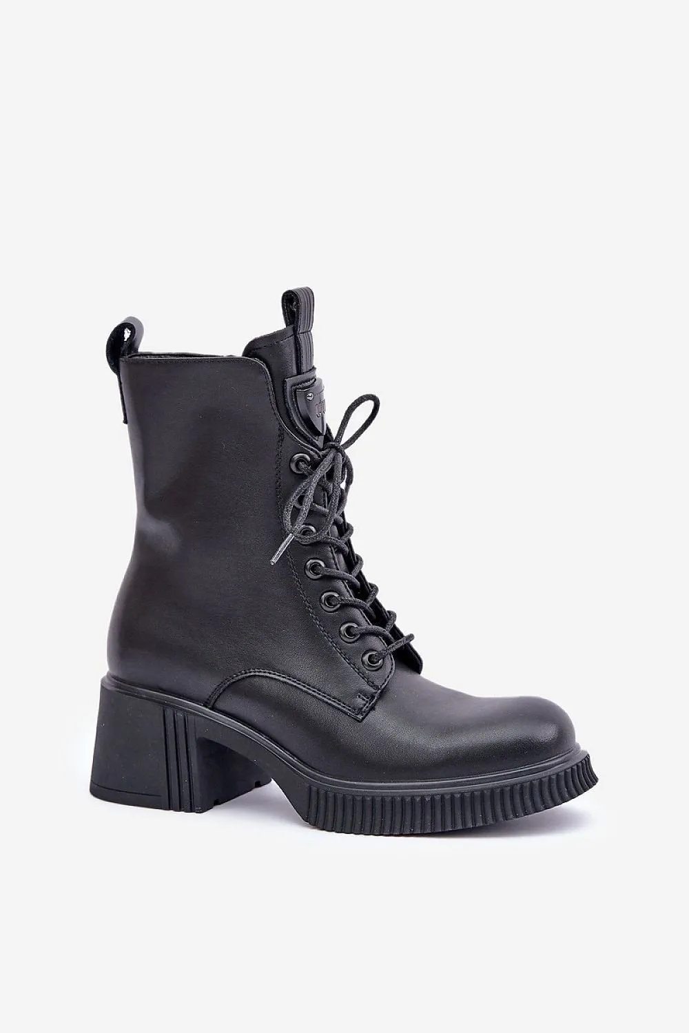 Women's genuine leather black ankle boots